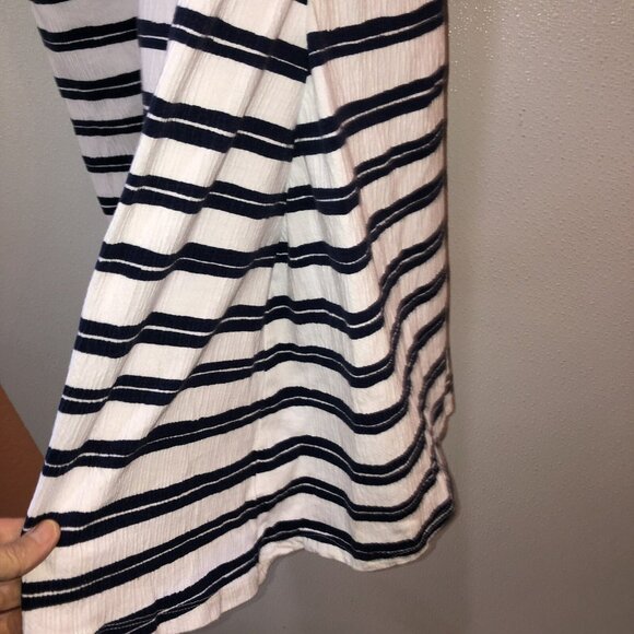 Lands End Plus Size 18 XL Knit Dress Striped Nautical Blue White Beach Casual - Picture 4 of 9